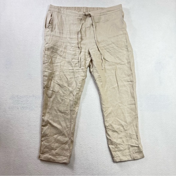 IXIMO Womens Pants Barrel Leg Linen XXL Lagenlook Coastal Beach Cream Athleisure - Picture 2 of 14